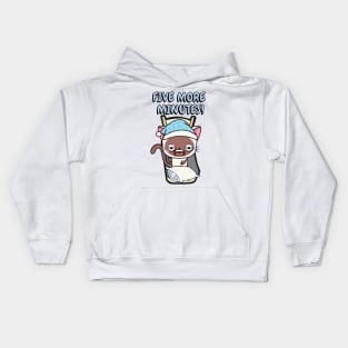 Lazy white cat cant get out of bed Kids Hoodie